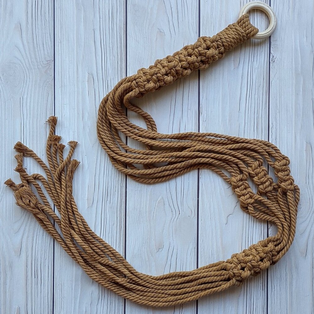 NEW! Brown Boho Macrame Plant Hanger | Hanging Planter Indoor Garden Home Decor